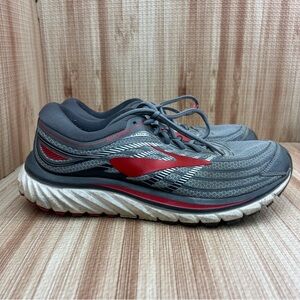 Brooks Glycerin 15 Mens Size 9 Gray Red White Athletic Running Shoes Sneakers